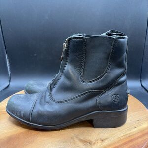 Ariat Devon IV Paddock Boots Girls Size 2 Kids Black Leather Equestrian Chelsea